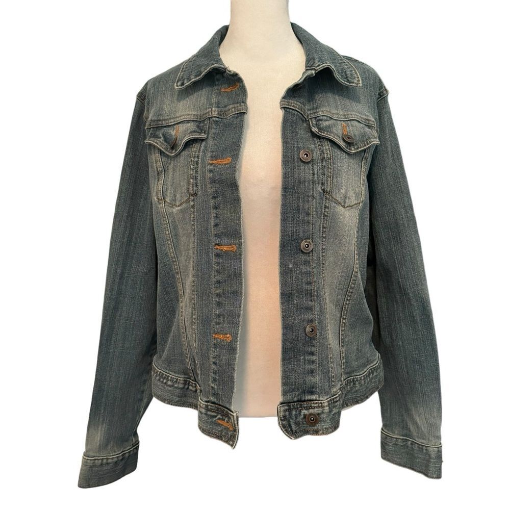 Riders Cooper Collection Jean Jacket Size L Long Sleeve Denim​